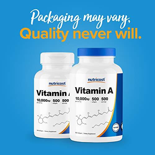 Buy Nutricost Vitamin A 10000 IU 500 Soft Capsules Non GMO Gluten