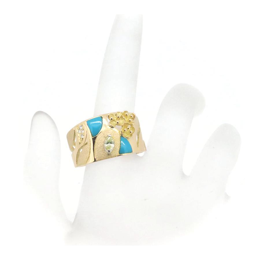 Buy Keiko Ikeda diamond turquoise ring No. 24 0.17ct 0.04ct K18YG