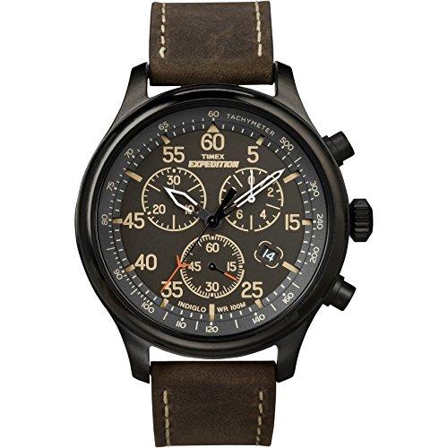 [Timex] TIMEX Expedition Field Chronograph Black Dial Brown Leather Belt  T49905 Men [Regular Import]