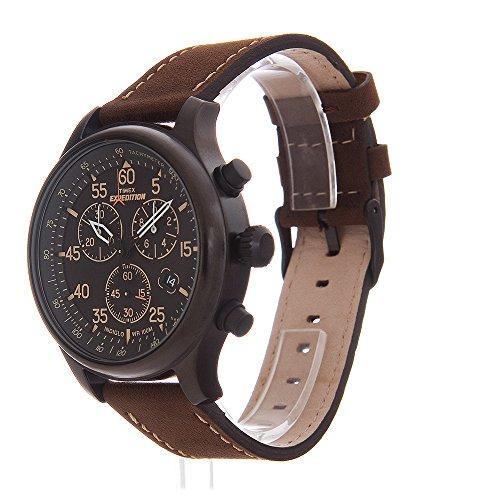 [Timex] TIMEX Expedition Field Chronograph Black Dial Brown Leather Belt  T49905 Men [Regular Import]