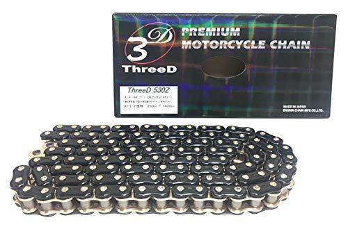 THREED Bike Chain 530Z Black / Gold 120L MLJ (Caulking Joint) QX2 Ring  Sticker