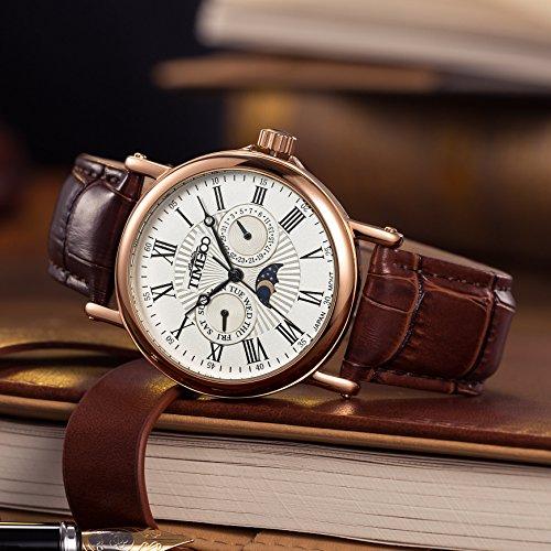 TIME100 Analogue Men's Watch(White Dial Leather Colored Strap) : Amazon.in:  Fashion