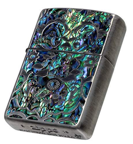 [ZIPPO] Zippo lighter oil lighter armor mosaic shell shell inlaid  processing antique nickel A pattern