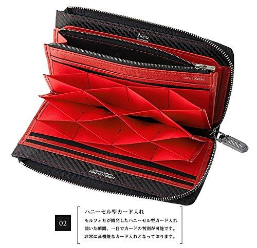 [Neu Interesse] Honey cell wallet (with L-shaped round zipper bundle) ■  Fiber cure wallet Twill carbon 628 (black x black)