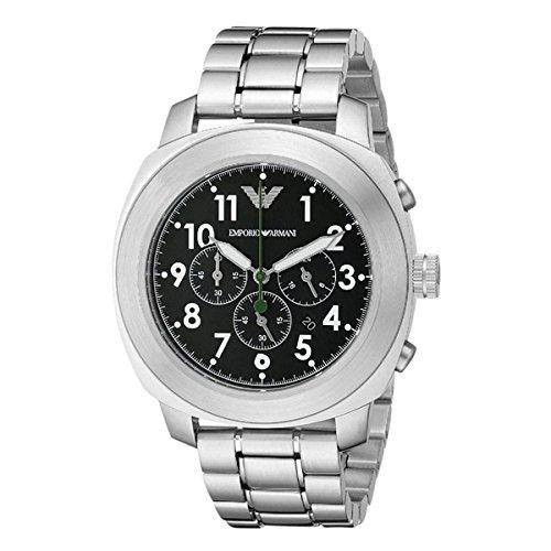 [Emporio Armani] EMPORIO ARMANI Men's Chronograph Black Dial Silver AR6056  Watch [Parallel Import]