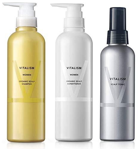 Vitalism (VITALISM) Scalp Care Shampoo & Conditioner & Tonic Set for WOMEN  (for women) Large capacity pump type (renewal version)