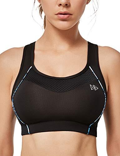 Buy Yvette Sports Bra Women's High Support Pad With Back Hook Non-Wire Mesh  Switching Fitness Bra Black S (D-E) from Japan - Buy authentic Plus  exclusive items from Japan