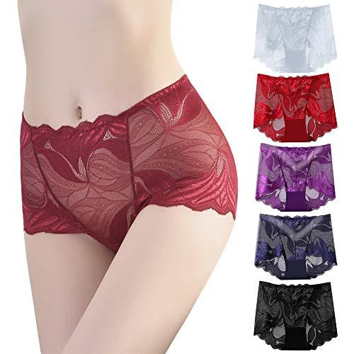 Buy 5 Shorts Women's Lace Seamless Panties High Waist Sexy Nice