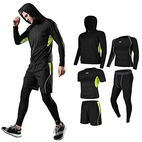 Buy Compression Wear Set Men's Training Wear 5-piece Set Breathable  Deodorant Sportswear Running Wear Parka Long Sleeve Shirt Short Sleeve  Shirt Half Pants Tights Sweat Absorption Quick Dry? Contact? M from Japan 