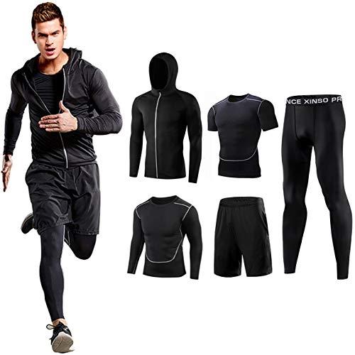 5 Pieces Compression Sportswear Quick Dry Short Sleeves, Long