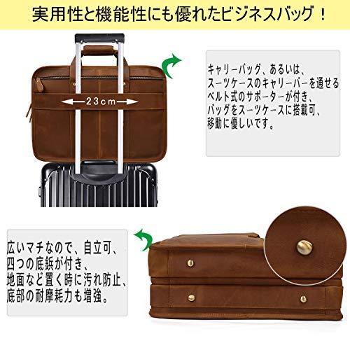 ブリーフケース 本革 メンズ 光沢 高級レザー 撥水 ビジネスバッグ 大 ...