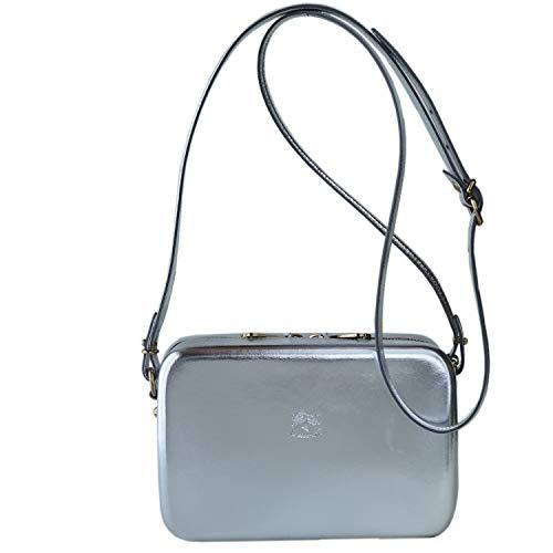 Il Bisonte IL BISONTE Bag Women's Shoulder Bag Pochette Bucketta Leather  SILVER Silver A2877M CUS 1069O [Parallel imports]