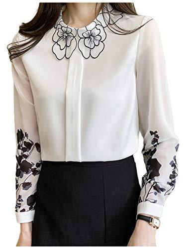 Buy [M's More] Blouse Long-sleeved Spring Women's Round Collar