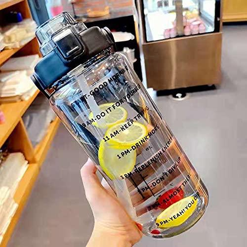 2l Sports Water Bottle With Straw Portable Large Capacity Water