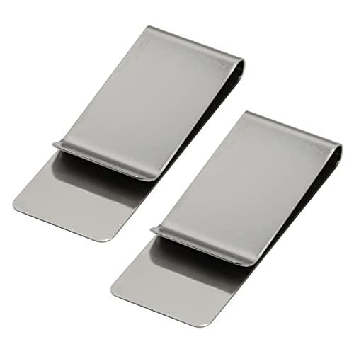 Made in Japan Stainless Money Clip 2cm x 5.5cm Set of 2 Lightweight and  Compact