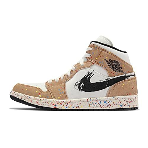 [Nike] Air Jordan 1 Mid SE Men's Casual Shoes Air Jordan 1 Mid SE  Brushstroke Paint Splatter DA8005-100% Kamma% 26.5 cm [Parallel Import]