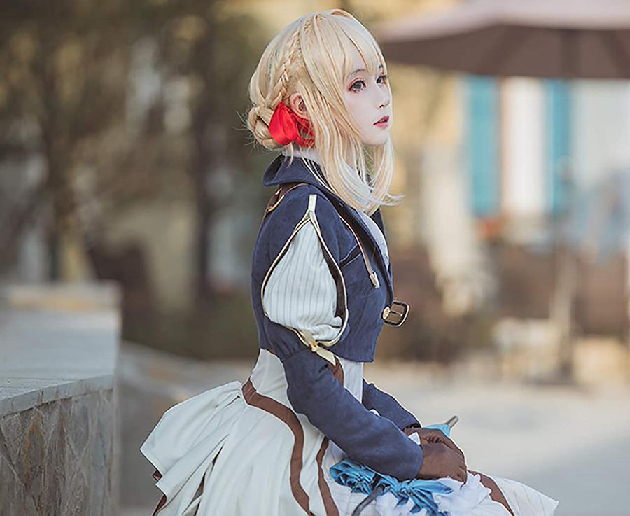 Buy [milky time] Violet Evergarden Cosplay Dress with Wig from