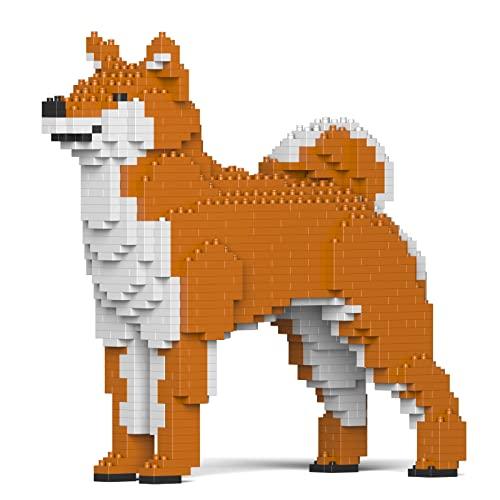リアルな動物オブジェを作れる ブロックおもちゃ クールで凛々しい 柴犬 24.4×10×高さ23.3cm ネジで固定する丈夫なブロック 大人向け  立体パズル 崩れない インテリア小物 JEKCA エンヴェールヘルック