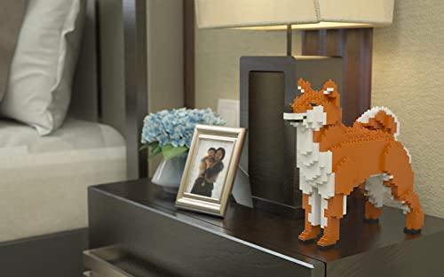 リアルな動物オブジェを作れる ブロックおもちゃ クールで凛々しい 柴犬 24.4×10×高さ23.3cm ネジで固定する丈夫なブロック 大人向け  立体パズル 崩れない インテリア小物 JEKCA エンヴェールヘルック