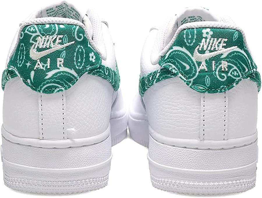 Customized Air Force 1 Sneakers Green Bandana Adult and 