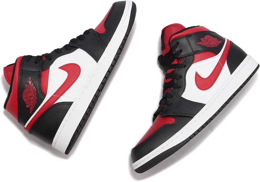 Nike Air Jordan 1 Mid Bred Toe 554724-079 [Parallel Import]