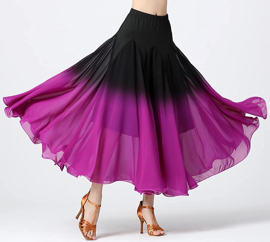 RIKOUZY社交ダンス スカート クラーデション フラメンコ スカート