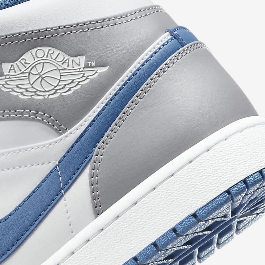 [Nike] Air Jordan 1 MID [Air Jordan 1 MID] Cement Gray/True Blue/White  DQ8426-014 Genuine Japanese Product