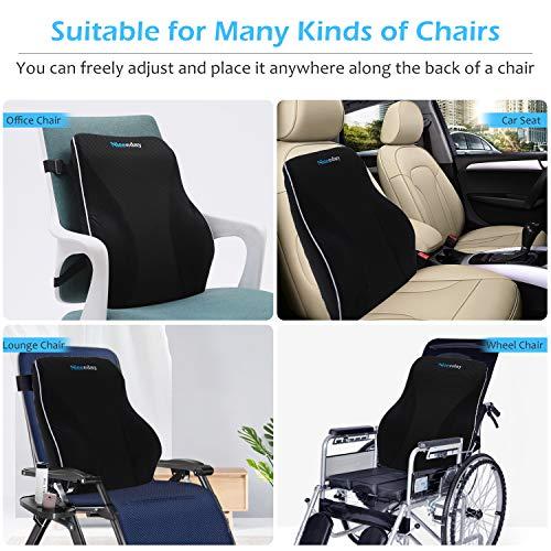 Car Seat Back Support Cushion Memory Foam Breathable Chair Lumbar