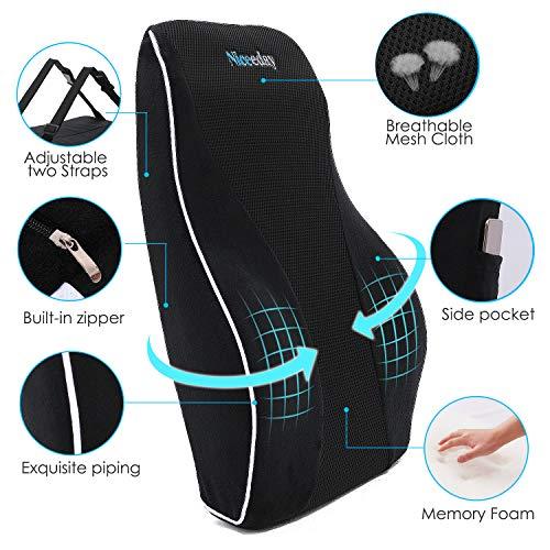 Lumbar Support Pillow Ergonomic Memory Foam Low Back Pain Relief Pillow  Office Chair Couch Car Seat