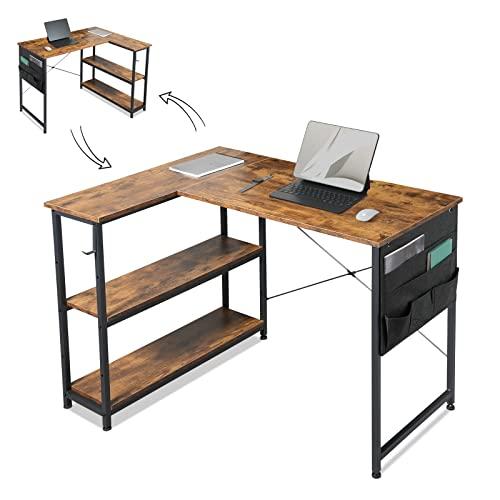 【色: ビンテージ】YeTom 机 pcデスク 桌子 desk ゲームデスク 幅PBボード本体重量
