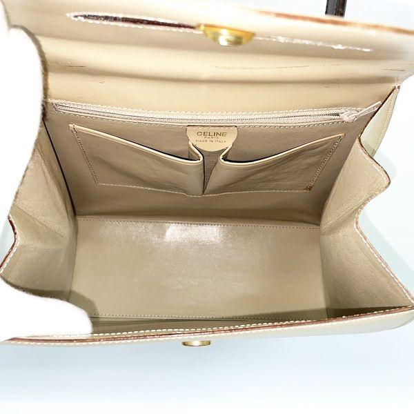 [Used AB/small feeling of use] Celine Vintage Rare Gancini Charm Top Handle  Bicolor Ladies Handbag 20414474