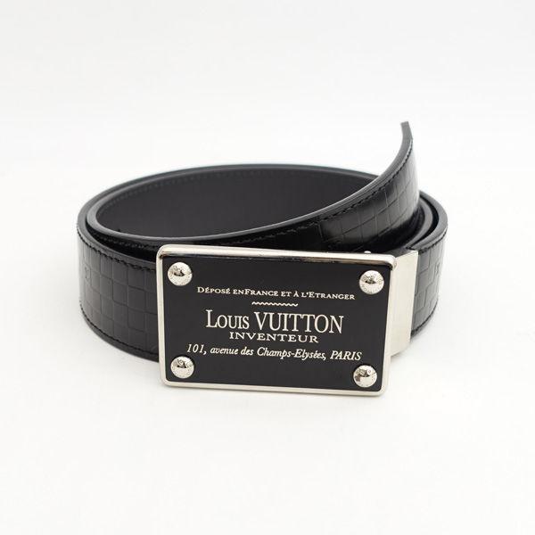 Authentic Louis Vuitton Saint-Thur Avantour Belt M6820 Black 85 34 190522