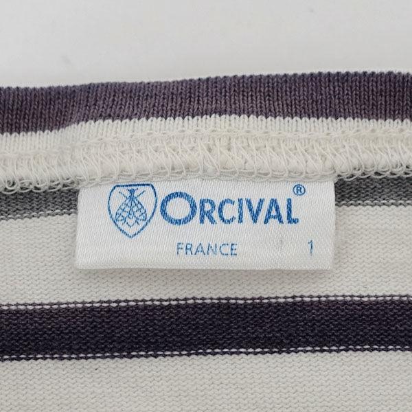 ORCIVAL ◆French sleeve Basque shirt/Border pattern/White x Navy 1 RC-6705  Women's fashion [Ladies/Girls/LADY/Women/Women] [Used clothes] [Used]