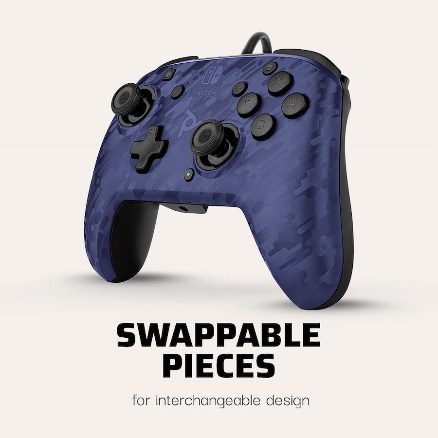 PDP Faceoff Deluxe+ Audio Wired Controller Blue Camo スイッチコントローラー (並行輸入品)  日本の商品を世界中にお届け ZenPlus