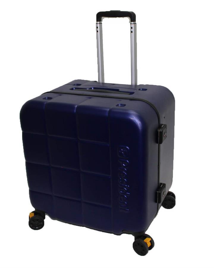 [PRESIDENT] 【グッドデザイン賞2021受賞】 座れるスーツケース プレジデント スーツケース キャリーケース Mサイズ ６２L  キャスターストッパー 360度回転キャスター 3段階調節キャリーバー TSAロック KUBIKO (ネイビー)