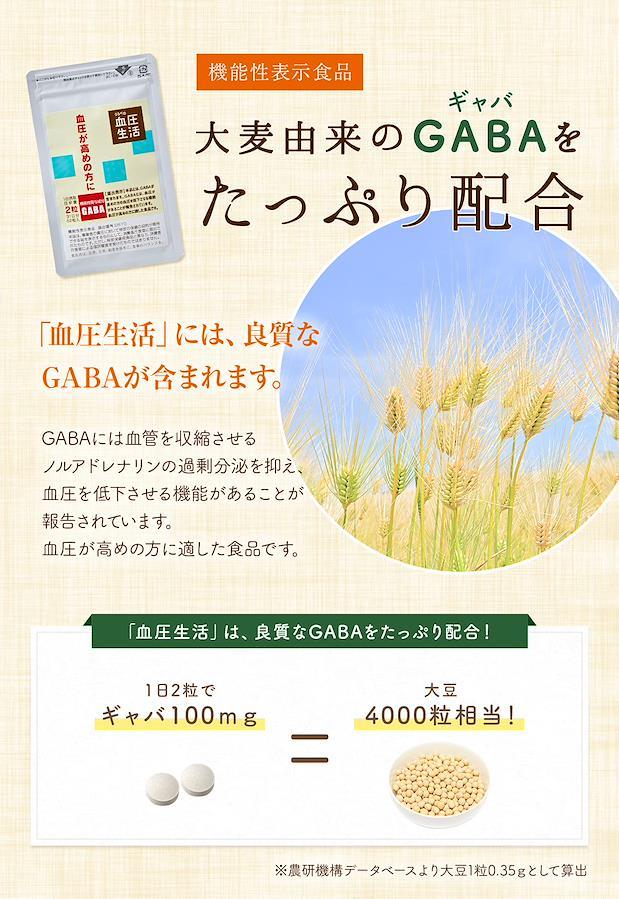 占部大観堂製薬 血圧生活 血圧を下げる 機能性表示食品 GABA100mg（アミノ酸）ギャバ タブレット【62粒入・約1ヶ月分】  日本の商品を世界中にお届け ZenPlus