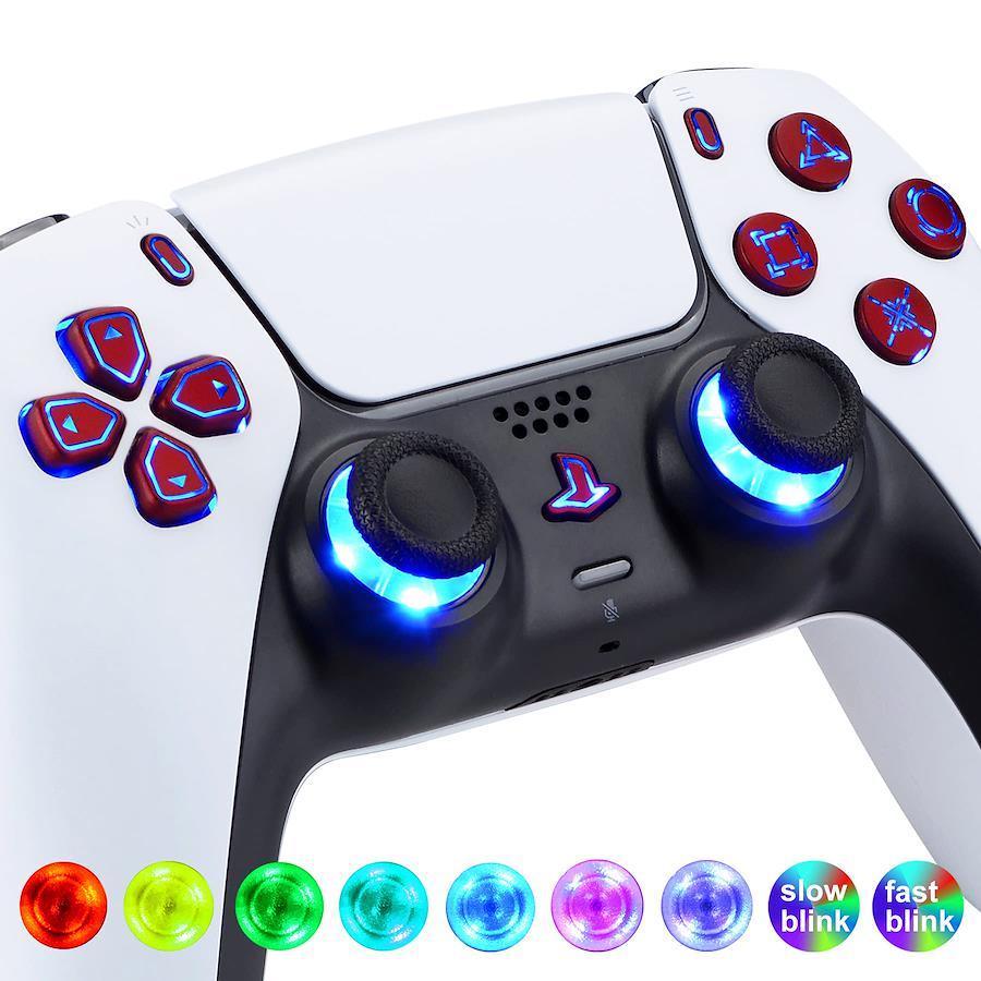 Buy Multi-color luminous D-pad thumbstick share option for eXtremeRate ps5  controller (BDM-010&BDM-020), home face button for PlayStation 5  controller, ps5 controller glowing DTF led kit, seven colors and nine  modes, control from
