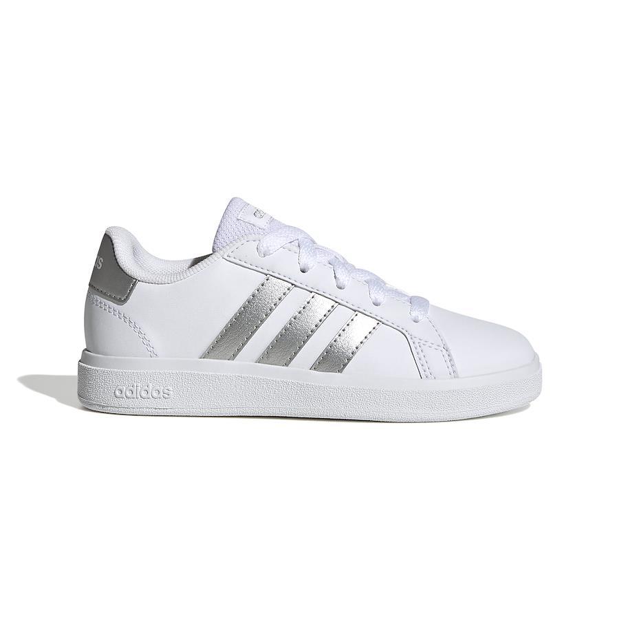 Adidas Sneakers Kids Grand Court Lifestyle Tennis Lace Up Boys Girls  17-25.5cm LKK25 Footwear White/Matte Silver/Matte Silver (GW6506) 23.0 cm