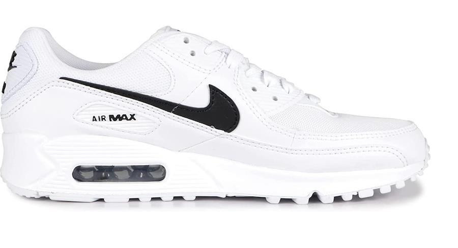 Nike WMNS Air Max 90 Sneakers Air Max 90 Men's Women's DH8010-101  White/White/Black 23.0 cm [Parallel Import]