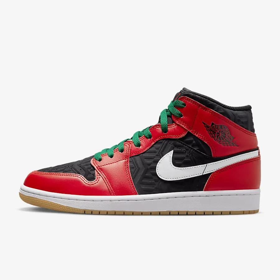 [Nike] Air Jordan 1 MID SE [AIR JORDAN 1 MID SE] Black/White/Malachite/Fire  Red DQ8417-006 Authentic Product 25.0cm