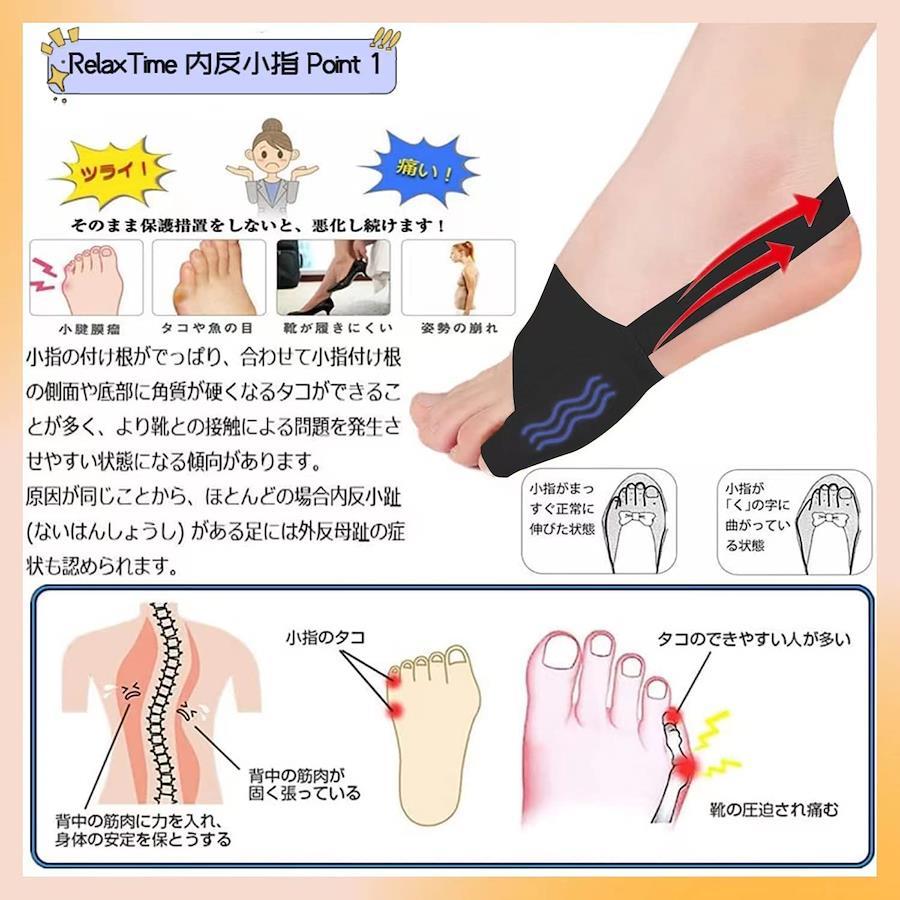 外反母趾サポーター 足指サポーター 簡単着脱 水洗い可能 左右