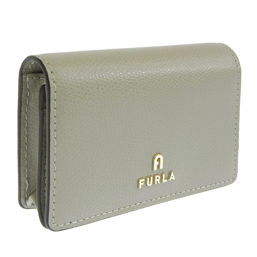 [Furla] Business Card Holder Women's Business Card Case Card Case Leather  Leather Brand WP00306 Camelia Camelia Business Card Case (MARMO c/Gray)