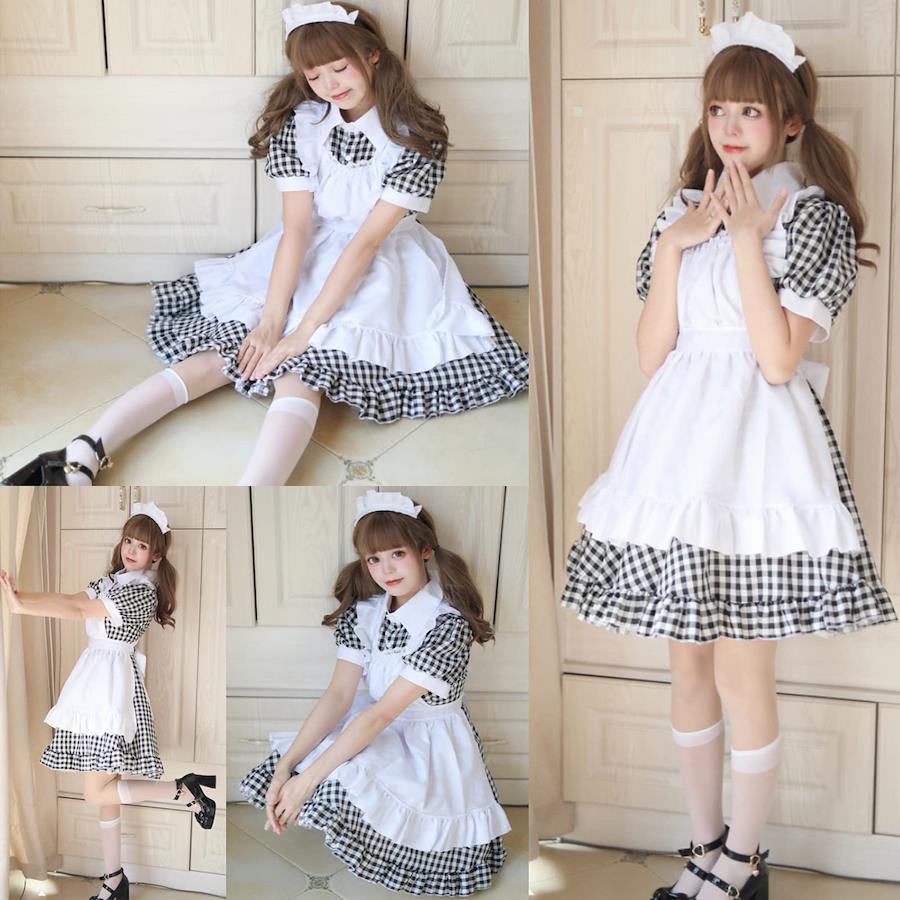 FULINE] メイド服 コスプレ コンカフェ メイド エプロン 定番 ショート