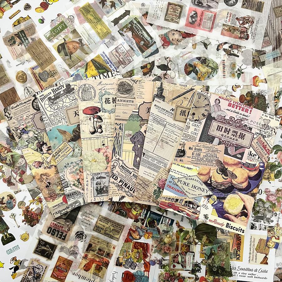 Vintage Scrapbook Collage Sticker Set | Sticker