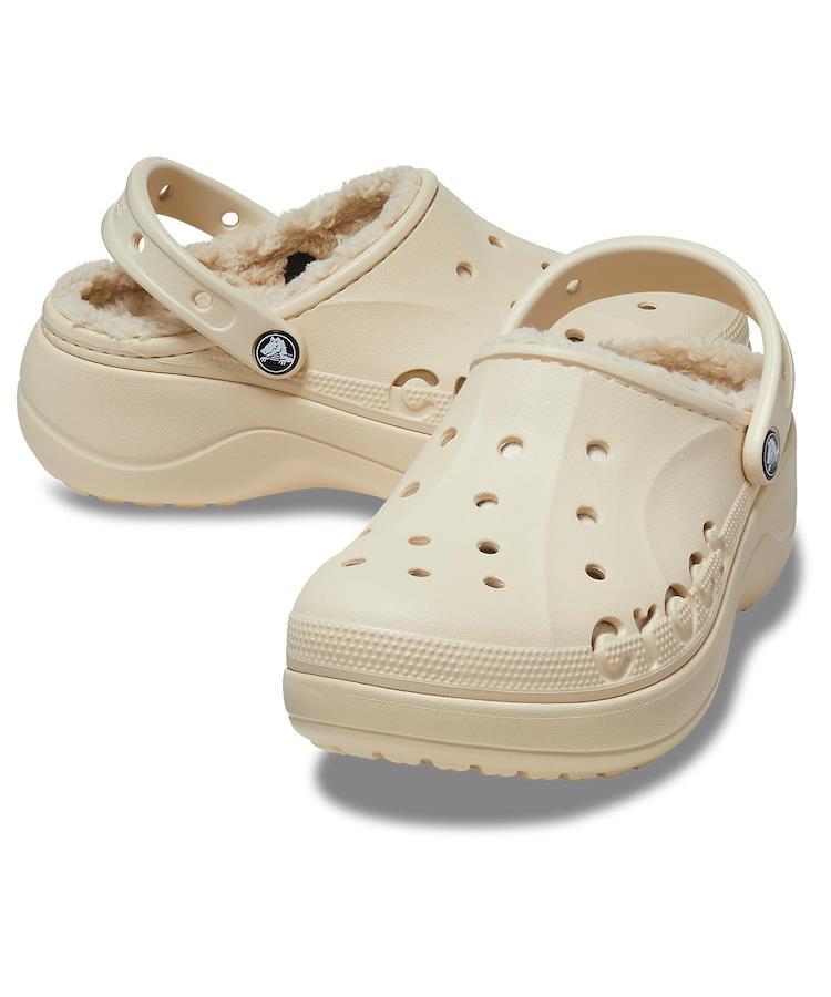 CROCS クロックス バヤ プラットフォーム ラインド クロッグ Baya Platform Lined Clog 25.0cm ウインターホワイト  11S レディース 厚底 サンダル スニーカー 国内正規品