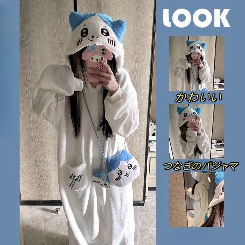 Buy [BcomfY] Chikawa Kigurumi Pajama Fleece Kigurumi for Adults Fluffy  Pajamas Room Wear Blanket Blanket Square Wrap Cosplay Costume Halloween  Christmas Unisex (L_ White (Thick)) from Japan - Buy authentic Plus  exclusive