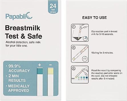 Easy@Home Breastmilk Alcohol Test Strips for Breastfeeding and