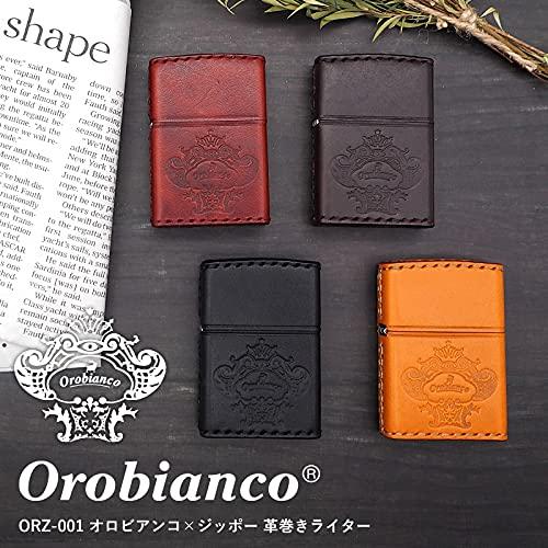 Orobianco Zippo Genuine Cowhide Leather Hand-stitched Lighter Brown ORZ-001  OROBIANCO ZIPPO Lighter Flint Ignition Type Made in Japan Genuine Gift