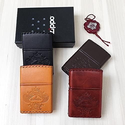 Orobianco Zippo Genuine Cowhide Leather Hand-stitched Lighter Brown ORZ-001  OROBIANCO ZIPPO Lighter Flint Ignition Type Made in Japan Genuine Gift