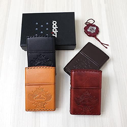 Orobianco Zippo Genuine Cowhide Leather Hand-stitched Lighter Camel ORZ-001  OROBIANCO ZIPPO Lighter Flint Ignition Type Made in Japan Genuine Gift